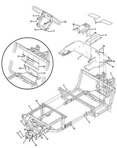 Frame And Bumper Diagram and Parts List for 46D 4X4-37ACD710 Cub Cadet Lawn Tractor Accessories